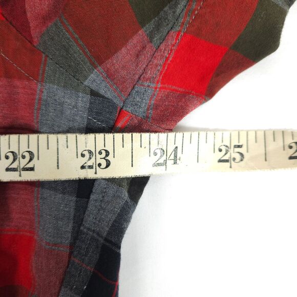J. Crew Mens XL Red Gray Plaid Slim Fit Long Sleeve Button Down Shirt - Picture 6 of 9